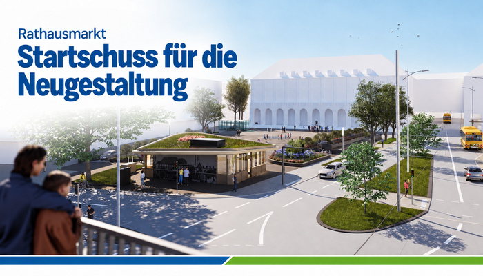 Baustart am Rathausmarkt: Mehr Grün und neue Angebote für die Innenstadt